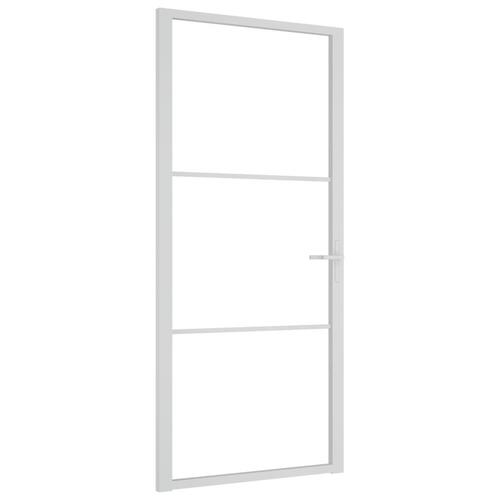 Dør 93x201,5 cm sikkerhedsglas og aluminium hvid