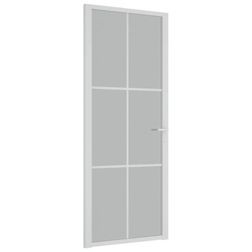 Dør 83x201,5 cm mat glas og aluminium hvid