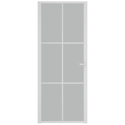 Dør 83x201,5 cm mat glas og aluminium hvid