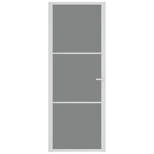 Dør 76x201,5 cm sikkerhedsglas og aluminium hvid
