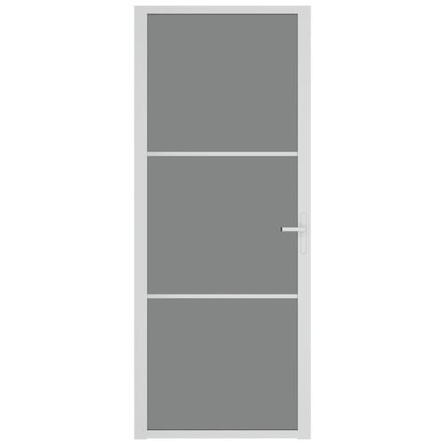 Dør 83x201,5 cm sikkerhedsglas og aluminium hvid
