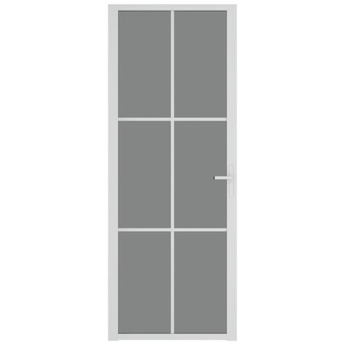 Dør 76x201,5 cm sikkerhedsglas og aluminium hvid