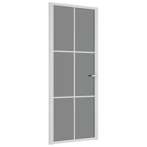 Dør 83x201,5 cm sikkerhedsglas og aluminium hvid