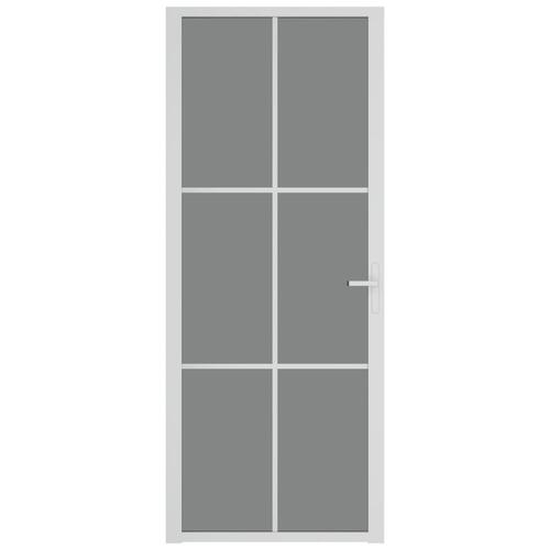 Dør 83x201,5 cm sikkerhedsglas og aluminium hvid