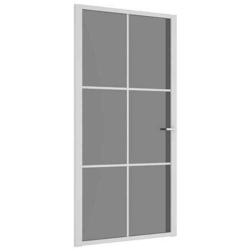 Dør 102,5x201,5 cm sikkerhedsglas og aluminium hvid