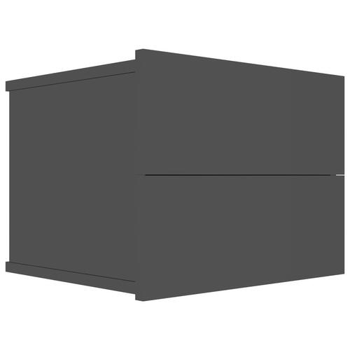 Sengeborde 2 stk. 40x30x30 cm konstrueret træ sort højglans
