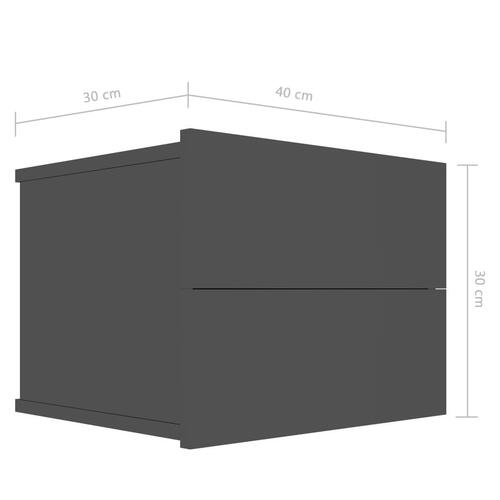 Sengeborde 2 stk. 40x30x30 cm konstrueret træ sort højglans