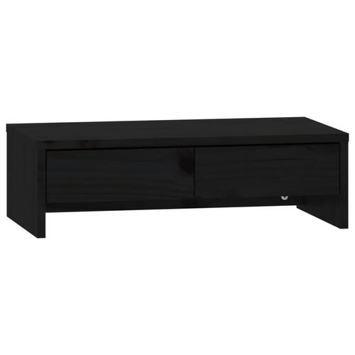 Skærmholder 50x27x15 cm massivt fyrretræ sort