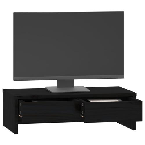 Skærmholder 50x27x15 cm massivt fyrretræ sort