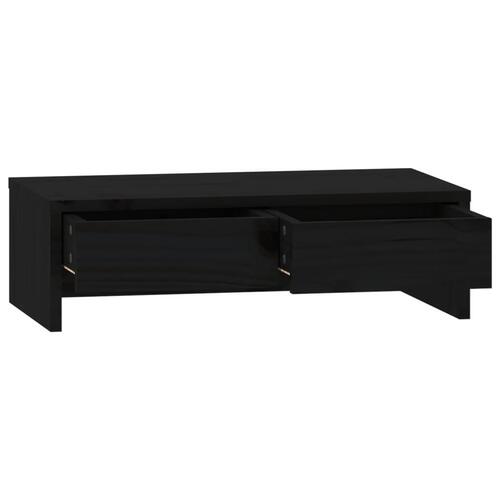 Skærmholder 50x27x15 cm massivt fyrretræ sort