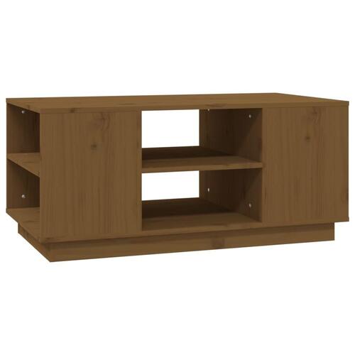 Sofabord 90x49x40,5 cm massivt fyrretræ gyldenbrun