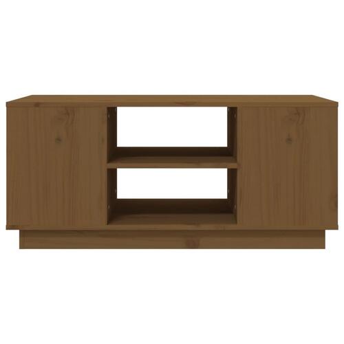 Sofabord 90x49x40,5 cm massivt fyrretræ gyldenbrun