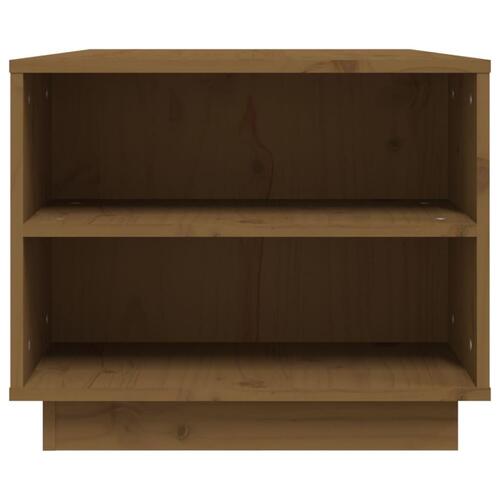 Sofabord 90x49x40,5 cm massivt fyrretræ gyldenbrun