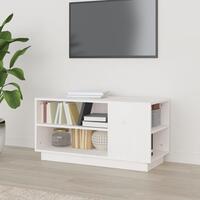 Tv-bord 80x35x40,5 cm massivt fyrretræ hvid