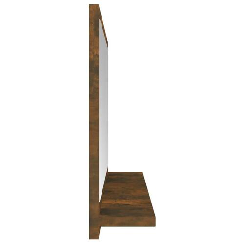 Badeværelsesspejl 40x10,5x37 cm konstrueret træ røget egetræ