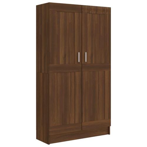 Bogreol 82,5x30,5x150 cm konstrueret træ brun egetræ