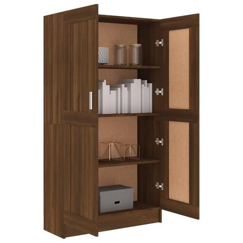Bogreol 82,5x30,5x150 cm konstrueret træ brun egetræ