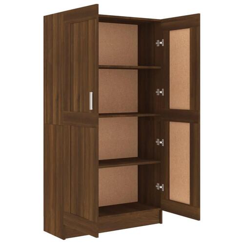 Bogreol 82,5x30,5x150 cm konstrueret træ brun egetræ