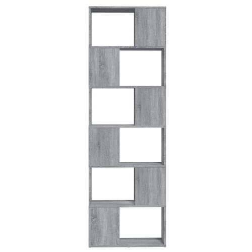 Bogreol/rumdeler 60x24x186 cm grå sonoma-eg