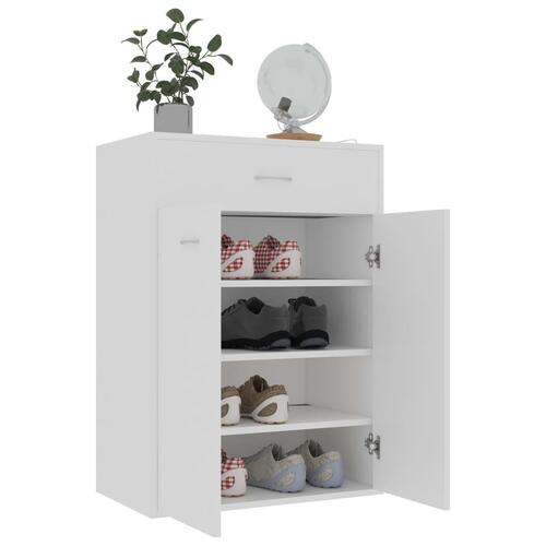 Skoskab 60x35,5x84 cm konstrueret træ hvid