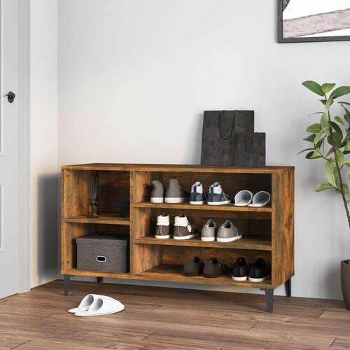 Skoskab 102x36x60 cm konstrueret træ røget egetræsfarve