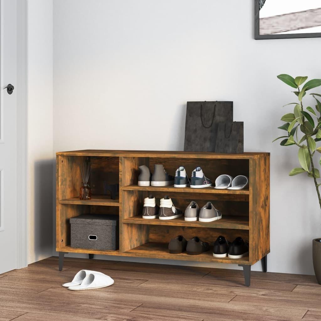 Skoskab 102x36x60 cm konstrueret træ røget egetræsfarve