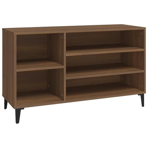 Skoskab 102x36x60 cm konstrueret træ brun egetræ