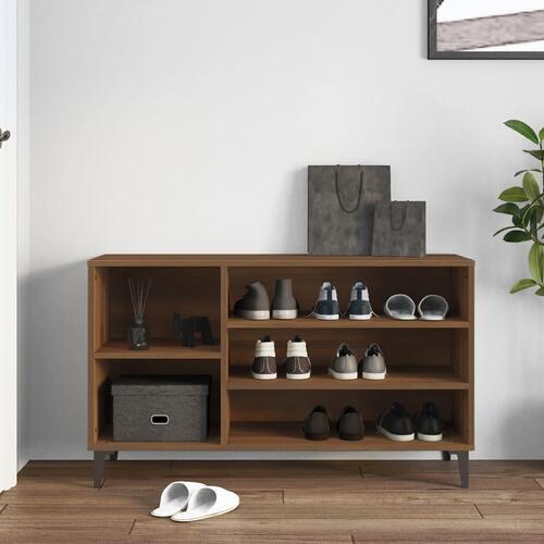 Skoskab 102x36x60 cm konstrueret træ brun egetræ