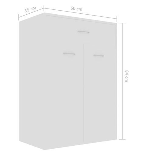 Skoskab 60x35,5x84 cm konstrueret træ hvid