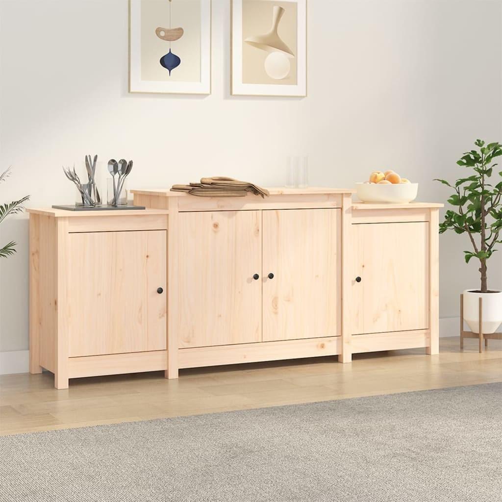 Skænk 164x37x68 cm massivt fyrretræ