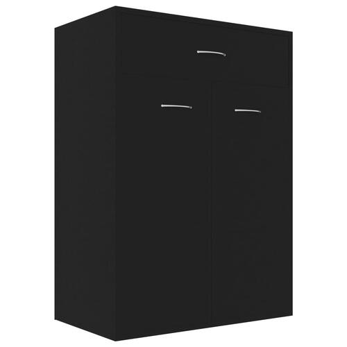 Skoskab 60x35x84 cm konstrueret træ sort