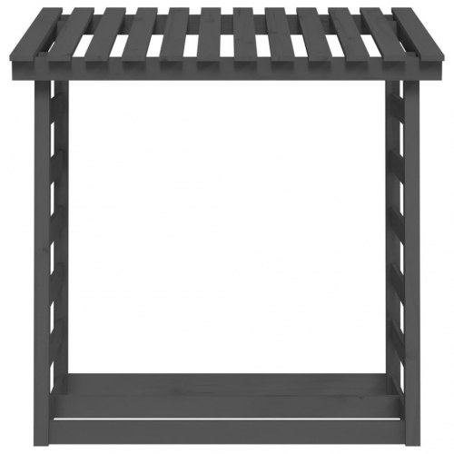 Brændestativ 108x64,5x110 cm massivt fyrretræ grå