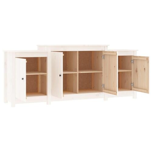 Skænk 164x37x68 cm massivt fyrretræ hvid