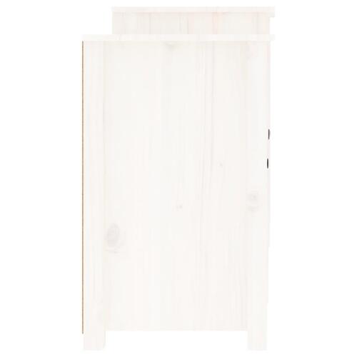 Skænk 164x37x68 cm massivt fyrretræ hvid