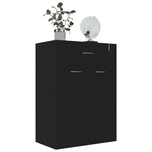 Skoskab 60x35x84 cm konstrueret træ sort