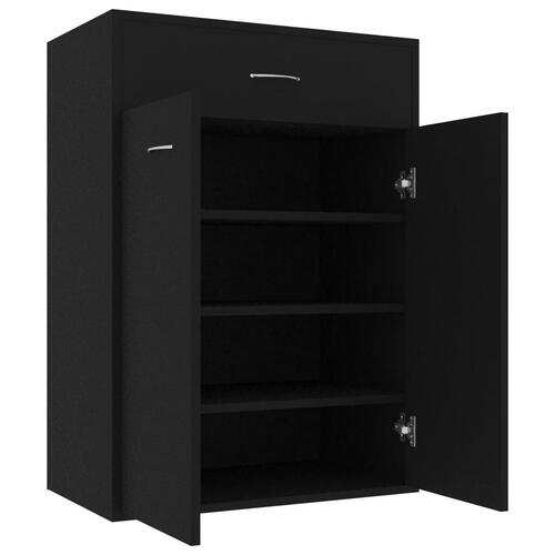 Skoskab 60x35x84 cm konstrueret træ sort