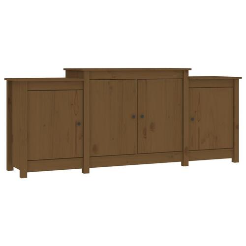Skænk 164x37x68 cm massivt fyrretræ gyldenbrun