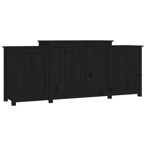 Skænk 164x37x68 cm massivt fyrretræ sort
