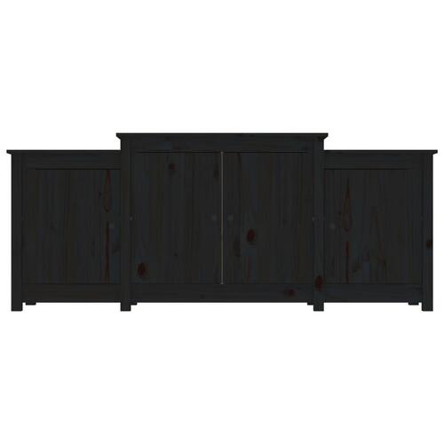Skænk 164x37x68 cm massivt fyrretræ sort