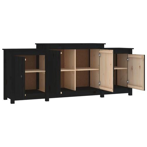 Skænk 164x37x68 cm massivt fyrretræ sort