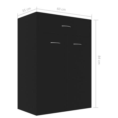 Skoskab 60x35x84 cm konstrueret træ sort