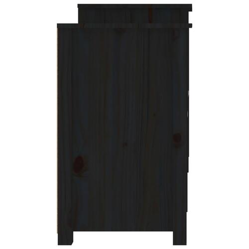 Skænk 164x37x68 cm massivt fyrretræ sort