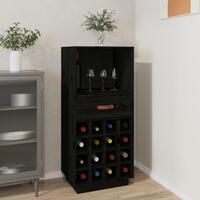 Vinskab 45x34x100 cm massivt fyrretræ sort