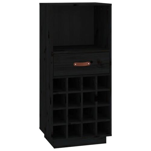 Vinskab 45x34x100 cm massivt fyrretræ sort