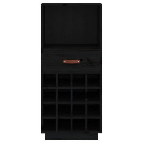 Vinskab 45x34x100 cm massivt fyrretræ sort