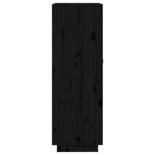 Vinskab 45x34x100 cm massivt fyrretræ sort