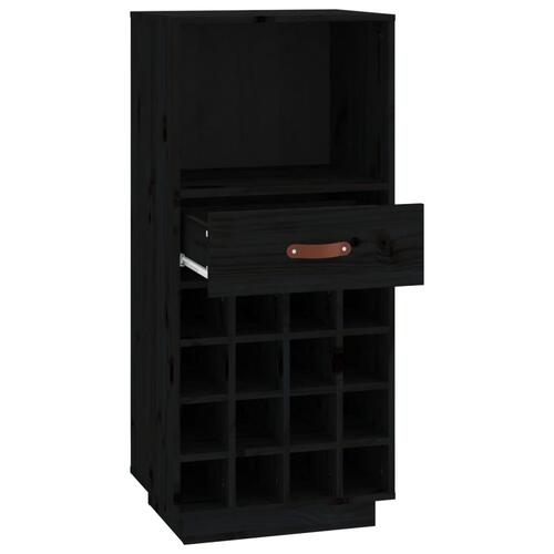 Vinskab 45x34x100 cm massivt fyrretræ sort