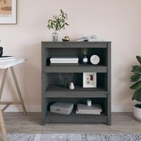 Bogreol 80x35x97 cm massivt fyrretræ grå
