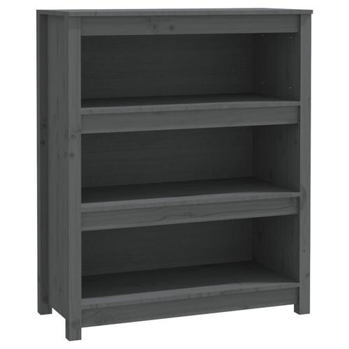 Bogreol 80x35x97 cm massivt fyrretræ grå
