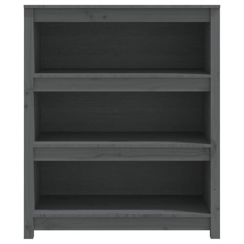 Bogreol 80x35x97 cm massivt fyrretræ grå